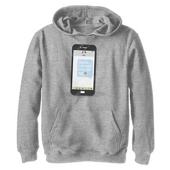 Boys 8-20 Santa I Texted You My List Christmas Graphic Fleece Hoodie