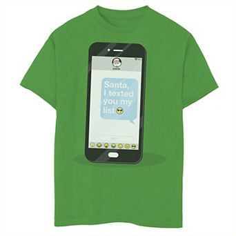 Boys 8-20 Santa I Texted You My List Christmas Graphic Tee