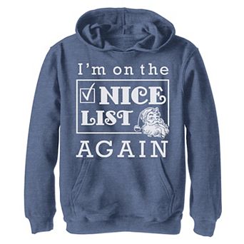 Boys 8-20 I'm On The Nice List Again Christmas Graphic Fleece Hoodie