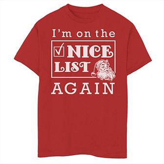 Boys 8-20 I'm On The Nice List Again Christmas Graphic Tee