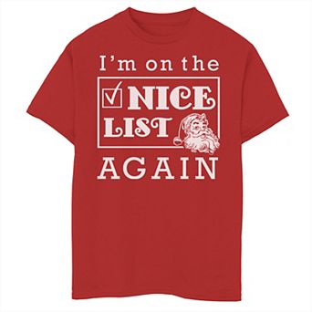 Boys 8-20 I'm On The Nice List Again Christmas Graphic Tee