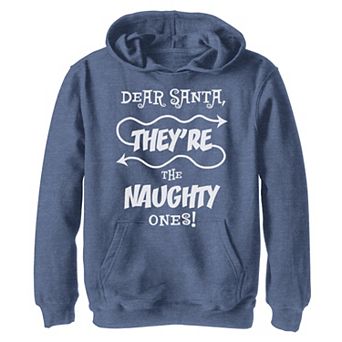 Boys 8-20 Dear Santa They're The Naughty Ones Christmas Graphic Fleece Hoodie