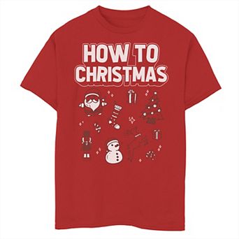 Boys 8-20 How To Christmas Doodles Graphic Tee