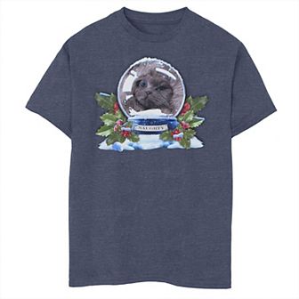 Boys 8-20 Naughty Cat Snowglobe Christmas Graphic Tee