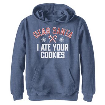 Boys 8-20 Dear Santa I Ate Your Cookies Christmas Graphic Fleece Hoodie