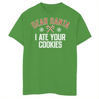 Boys 8-20 Dear Santa I Ate Your Cookies Christmas Graphic Tee