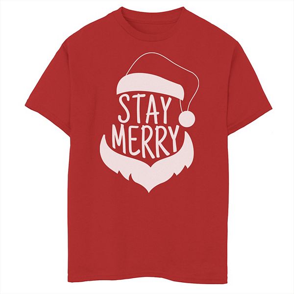 Boys 8-20 Stay Merry Santa Claus Christmas Graphic Tee