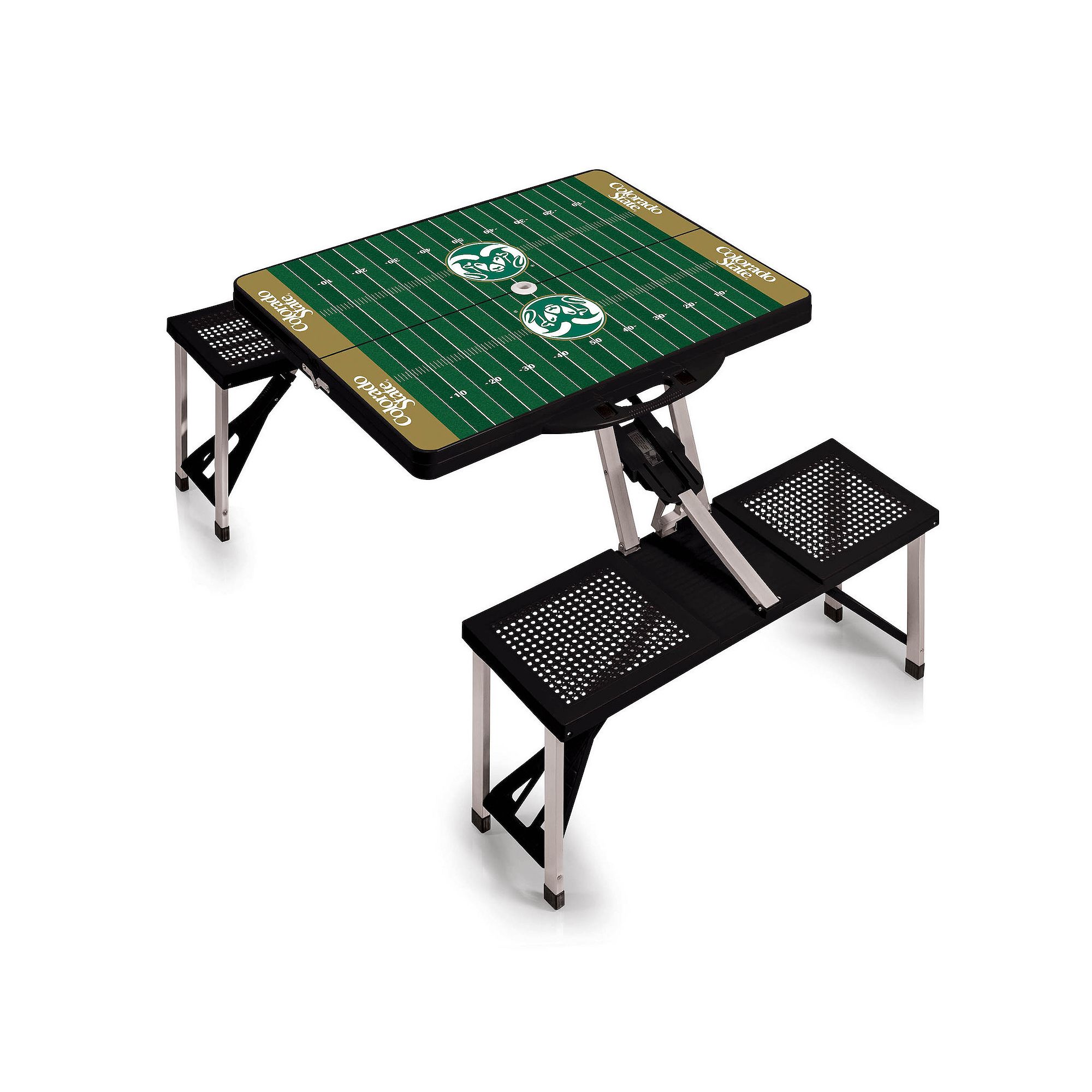 Picnic Time Colorado State Rams Picnic Table Portable Folding Table with Se