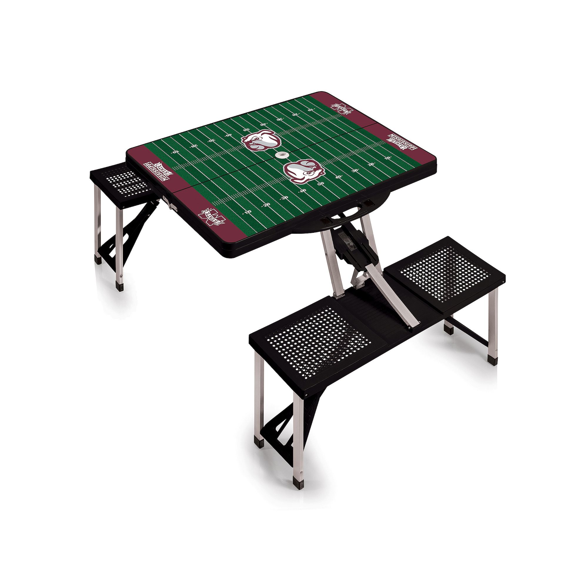 Picnic Time Mississippi State Bulldogs Picnic Table Portable Folding Table 