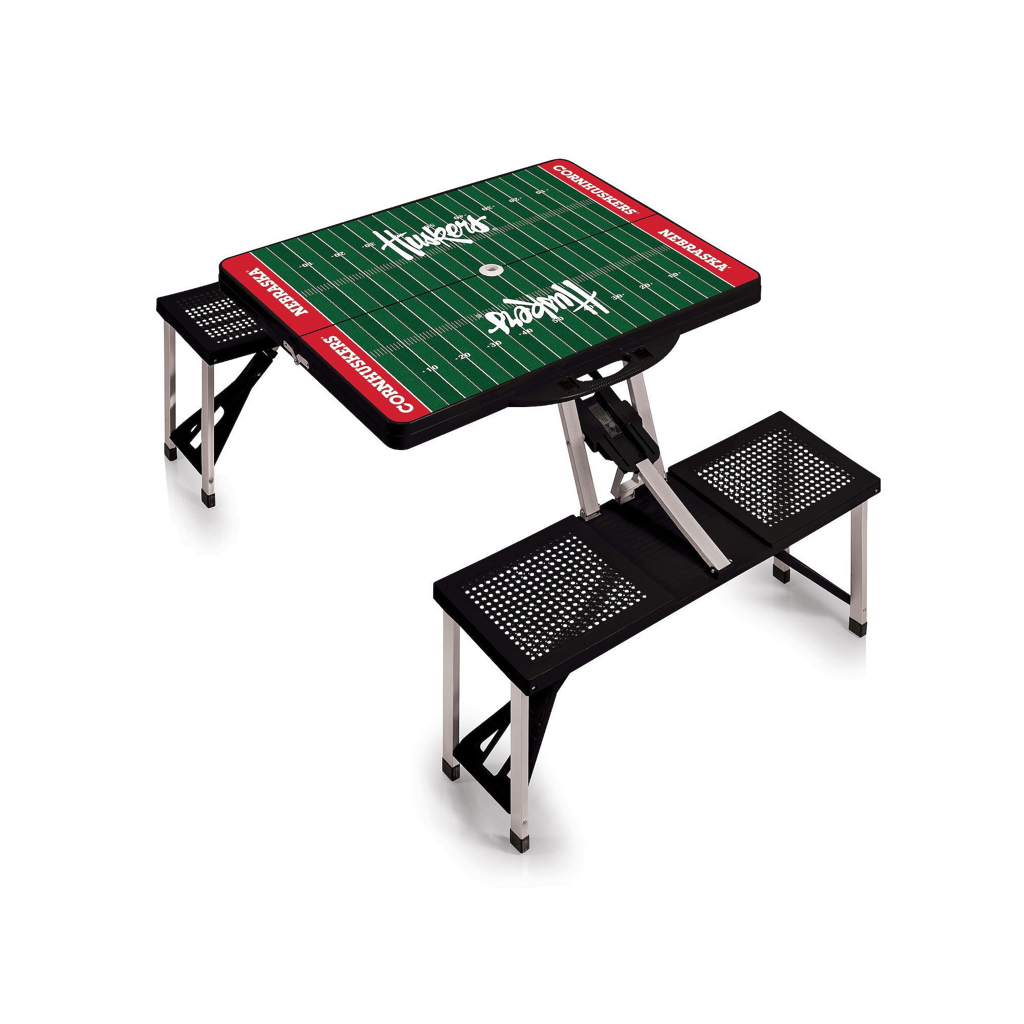 Picnic Time Nebraska Cornhuskers Picnic Table Portable Folding Table with S