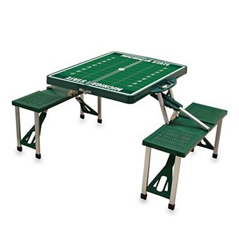 Picnic Time Michigan State Spartans Picnic Table Portable Folding Table with Seats