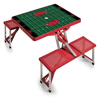 Picnic Time Arkansas Razorbacks Picnic Table Portable Folding Table with Seats