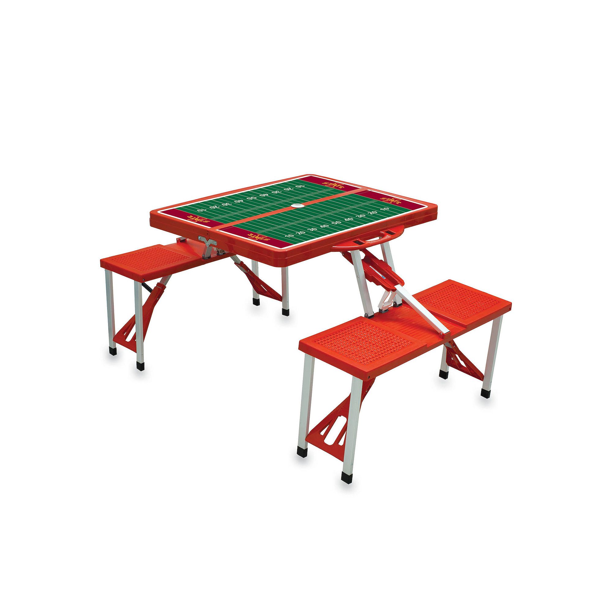 Picnic Time Iowa State Cyclones Picnic Table Portable Folding Table with Se