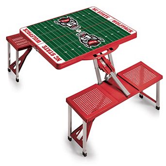 Picnic Time North Carolina State Wolfpack Picnic Table Portable Folding Table with Seats