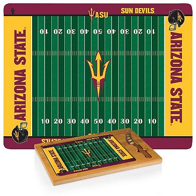 Picnic Time Arizona State Sun Devils Icon Glass Top Cutting Board & Knife Set