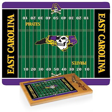 Picnic Time East Carolina Pirates Icon Glass Top Cutting Board & Knife Set