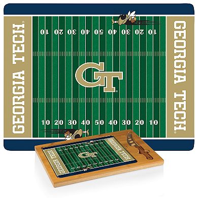 Picnic Time Georgia Tech Yellow Jackets Icon Glass Top Cutting Board & Knife Set