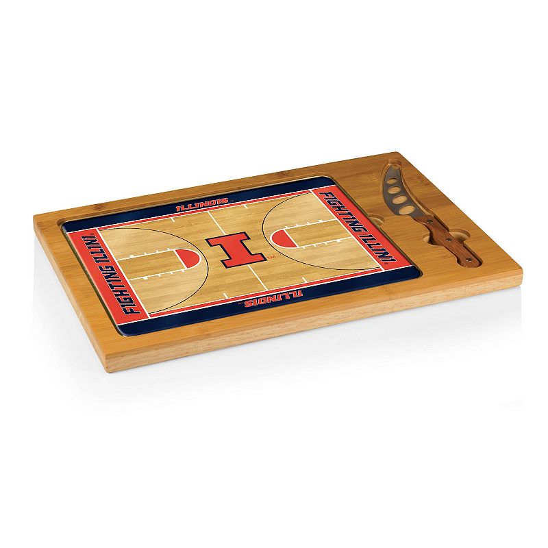 UPC 099967324106 product image for Picnic Time Illinois Fighting Illini Icon Glass Top Cutting Board & Knife Set, B | upcitemdb.com