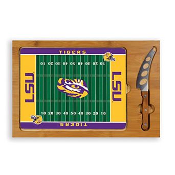 Picnic Time LSU Tigers Icon Glass Top Cutting Board & Knife Set