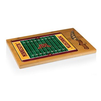 Picnic Time Minnesota Golden Gophers Icon Glass Top Cutting Board & Knife Set