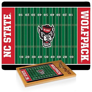 Picnic Time North Carolina State Wolfpack Icon Glass Top Cutting Board & Knife Set