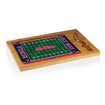 Picnic Time Ole Miss Rebels Icon Glass Top Cutting Board & Knife Set