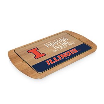Picnic Time Illinoise Fighting Illini Glass Top Serving Tray