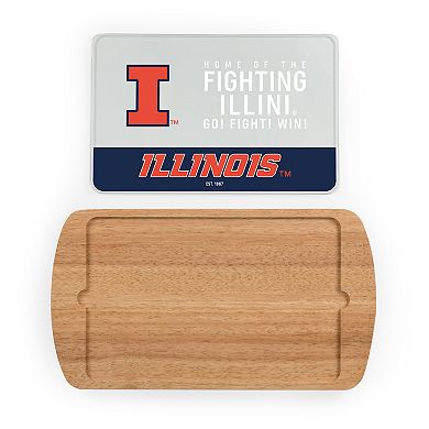 Picnic Time Illinoise Fighting Illini Glass Top Serving Tray