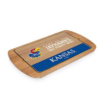 Picnic Time Kansas Jayhawks Glass Top Serving Tray