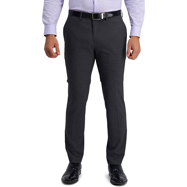 Men's J.M. Haggar Mini-Windowpane Ultra-Slim Fit Fla- Front Dress Pants