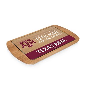 Picnic Time Texas A & M Glass Top Serving Tray
