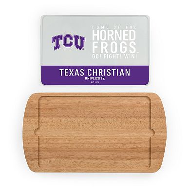 Picnic Time TCU Horned Frogs Glass Top Serving Tray