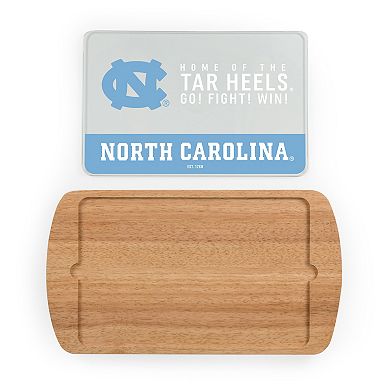 Picnic Time North Carolia Tar Heels Glass Top Serving Tray