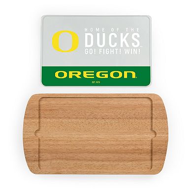 Picnic Time Oregon Ducks Glass Top Serving Tray