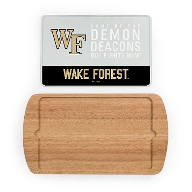 Picnic Time Wake Forest Demon Deacons Glass Top Serving Tray