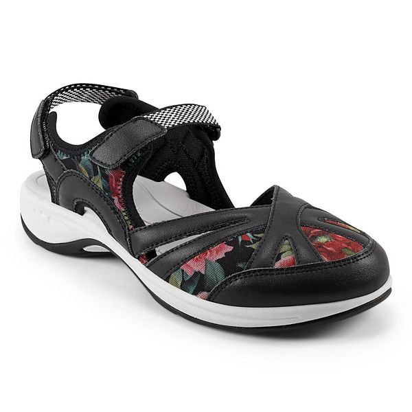 Easy Spirit Esplash Women's Water-Resistant Sport Sandals - Black Floral (9.5 N)