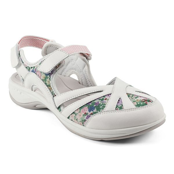 Easy Spirit Esplash Womens Water-Resistant Sport Sandals - White Floral (6 WIDE)