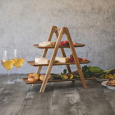 Picnic Time North Carolina State Wolfpack Tiered Ladder Serving Station