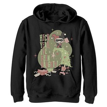 Boys 8-20 DC Comics Harley Quinn Heck Yeah I've Been Naughty Christmas Graphic Fleece Hoodie