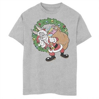 Boys 8-20 Looney Tunes Christmas Bugs Bunny Santa Claus Graphic Tee