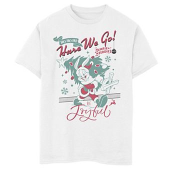 Boys 8-20 Looney Tunes Christmas Bugs Bunny Ho Ho Ho Here We Go Graphic Tee