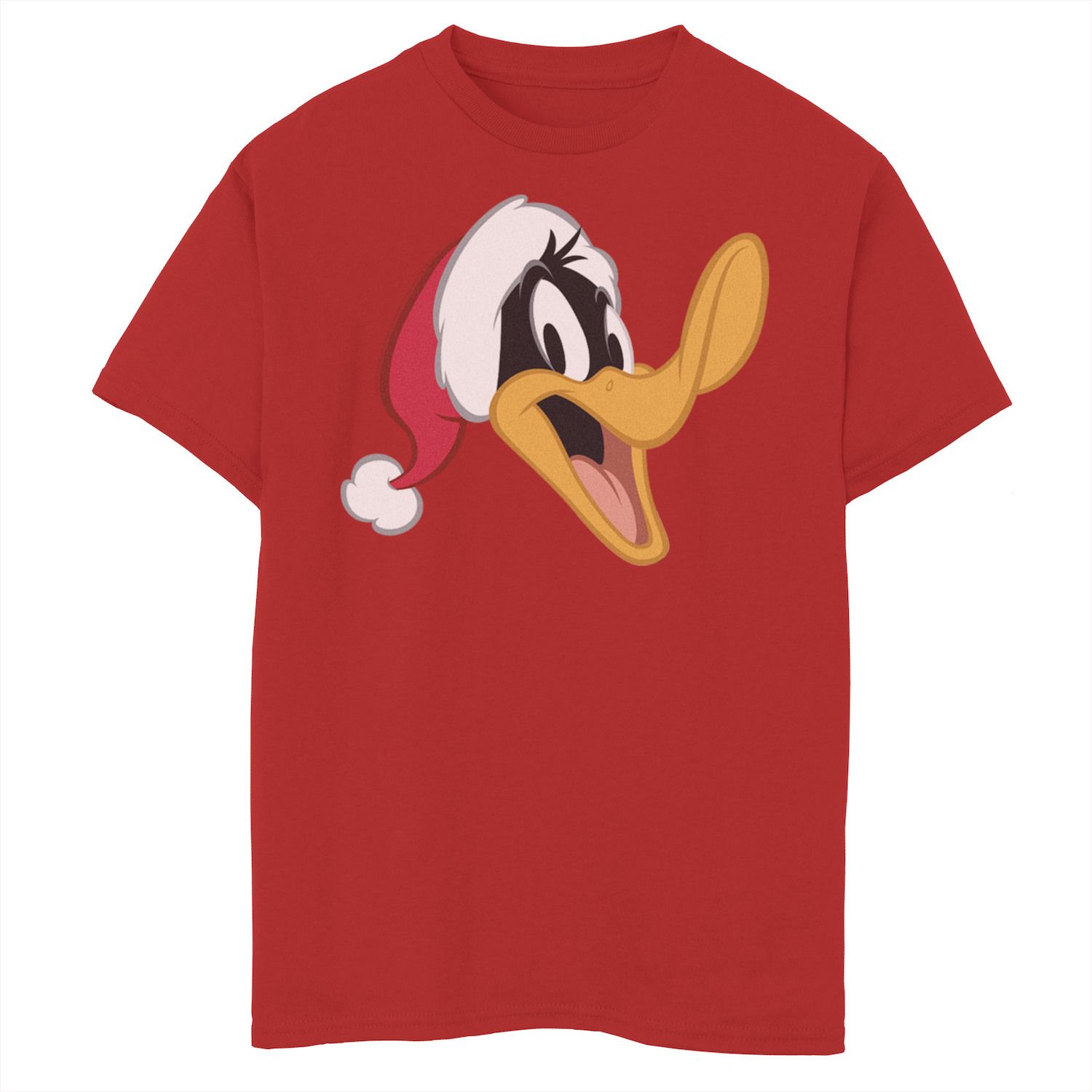 Boys 8-20 Looney Tunes Christmas Daffy Duck Santa Big Face Graphic Tee