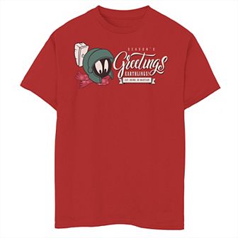 Boys 8-20 Looney Tunes Christmas Marvin Eat Drink Be Martian Graphic Tee