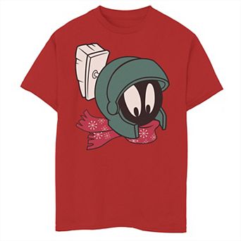 Boys 8-20 Looney Tunes Christmas Marvin The Martian Winter Big Face Graphic Tee