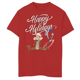 Boys 8-20 Looney Tunes Christmas Group Shot Happy Holidays Graphic Tee