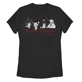 Disney Villains Juniors' Valentine's "Be My Villaintine Or Else" Tee