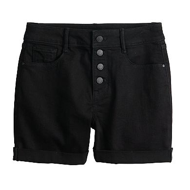 Women's Nine West Button-Front High-Waisted Denim Shorts
