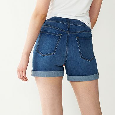 Women's Nine West Button-Front High-Waisted Denim Shorts