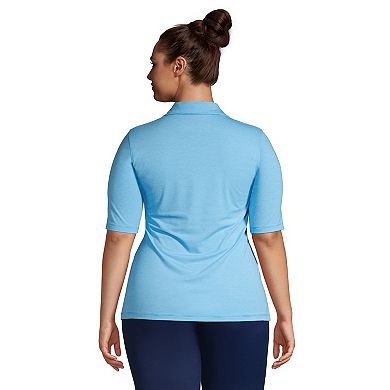 Plus Size Lands' End Power Performance Quarter-Zip Polo Shirt