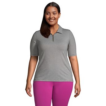 Plus Size Lands' End Power Performance Quarter-Zip Polo Shirt